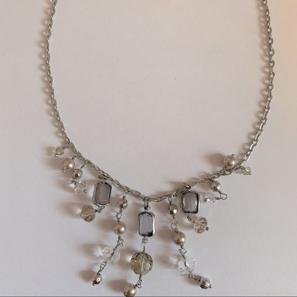Ann Taylor LOFT Silver Statement Necklace